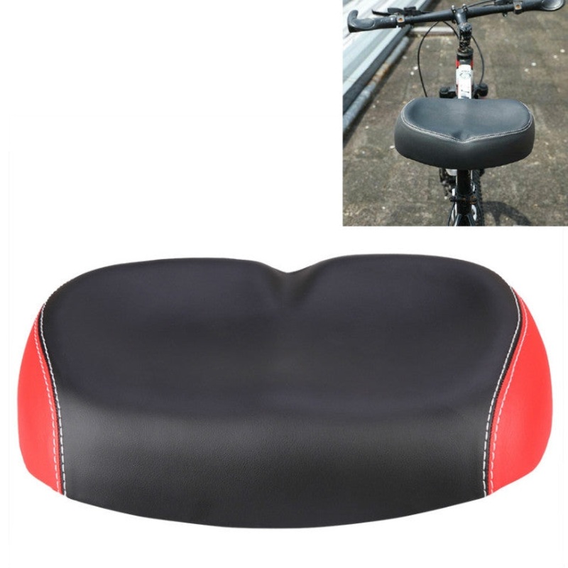 Bicycle Seat Mountain Bike Seat Cushion Shock Absorption no Nose Saddle Riding Equipment(Red)