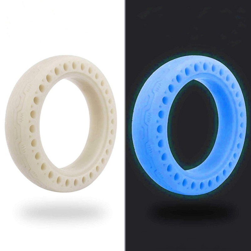 M0137 For Xiaomi Mijia M365 Electric Scooter Accessories 8.5 inch Shock-absorbing Pattern Honeycomb Solid Tire Fluorescent Tire(Fluorescent Blue)