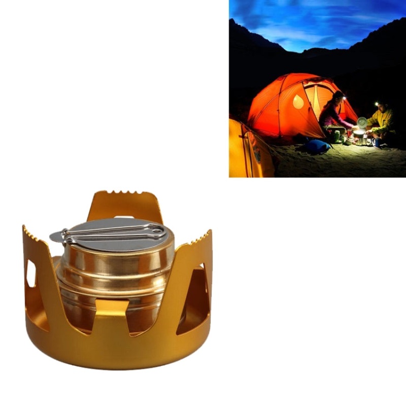 Outdoor Camping Alcohol Stove Portable Mini Creative Vaporized Liquid (Gold)