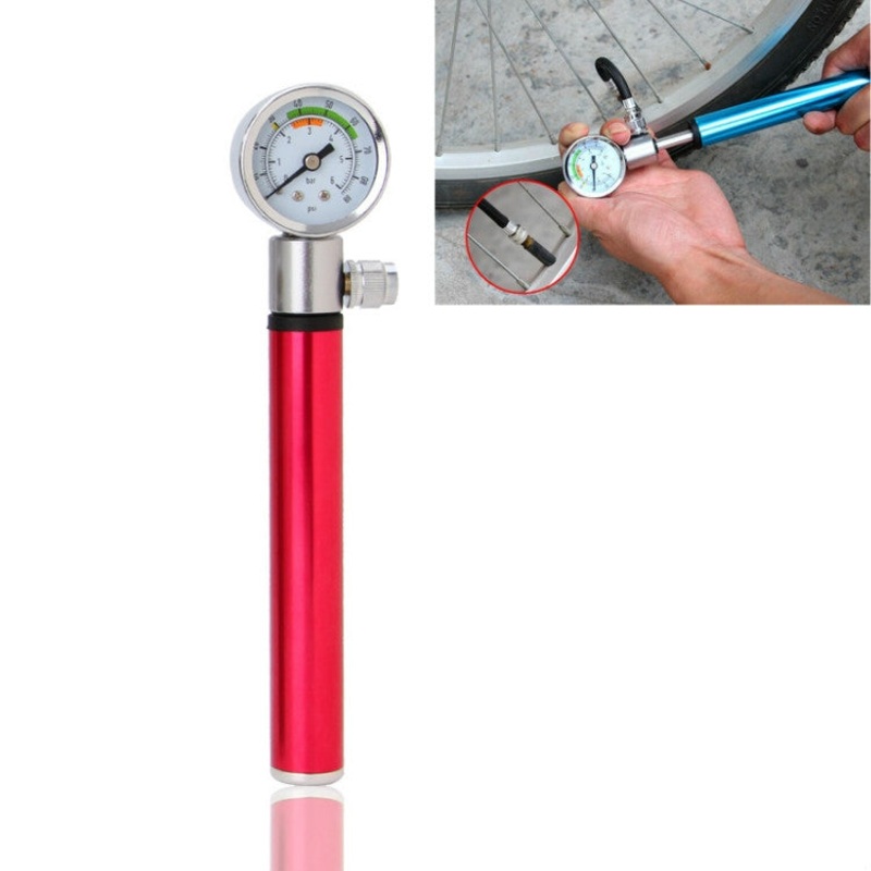 Portable Mini Universal Bicycle Air Pump for Outdoor Riding (Red)