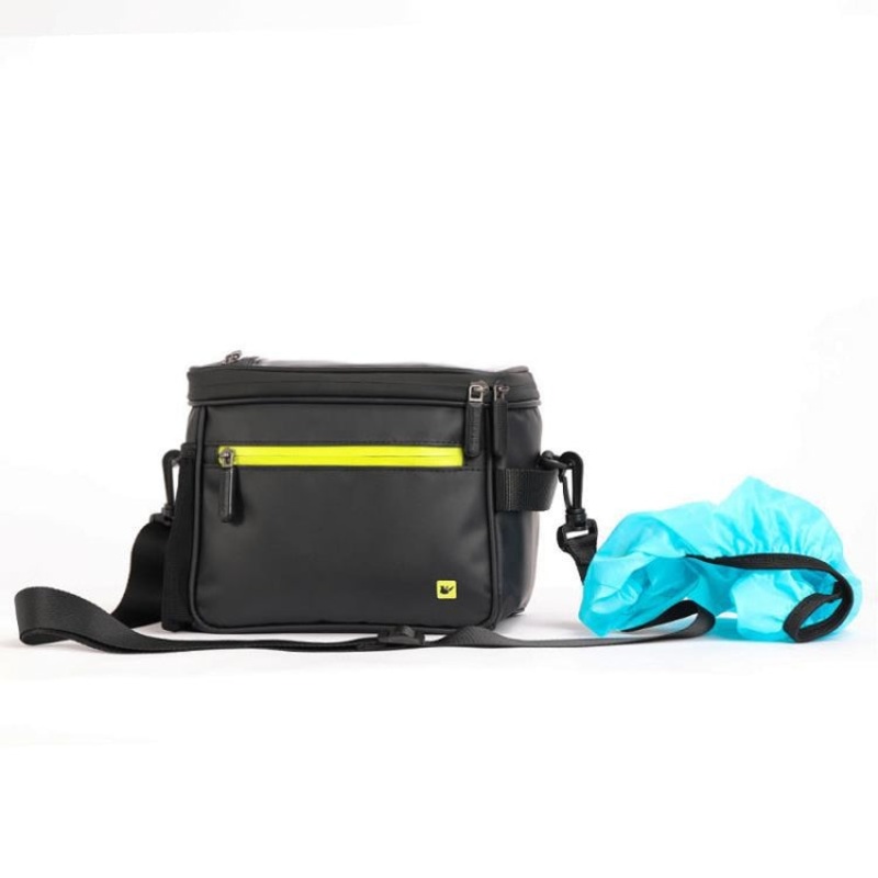 Rhinowalk Bicycle Front Handle Bag, Waterproof Large Touch Screen Navigation Mobile Phone Bag, Bike Bag (Black/Green)