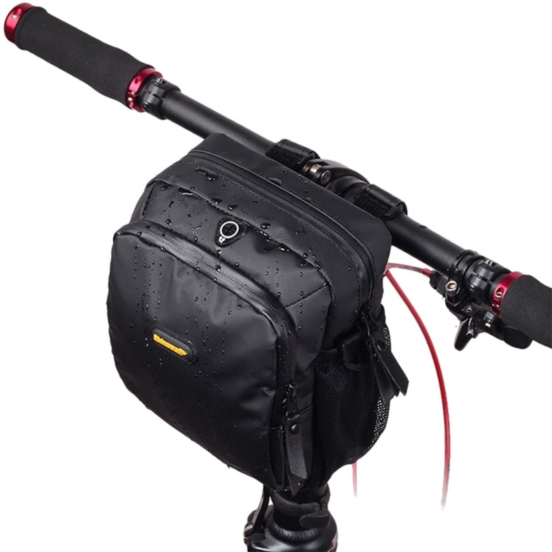 Waterproof Large Capacity Bicycle Front Bag Handlebar Riding Bag (Matt Black)