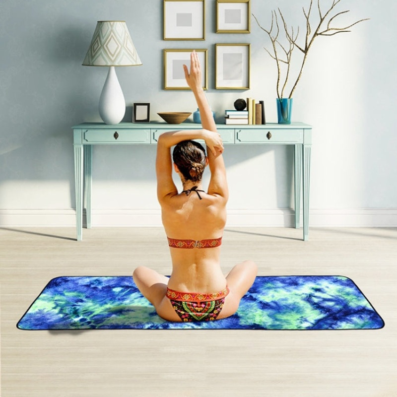 Eco-friendly Non-slip Towel Foldable Yoga Mat Sports Drape 183 x 63cm Green