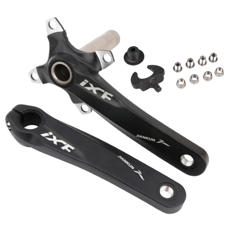 JIANKUN IXF Mountain Bike Hollow Crank Modified, Style:Left and Right Crank(Black)