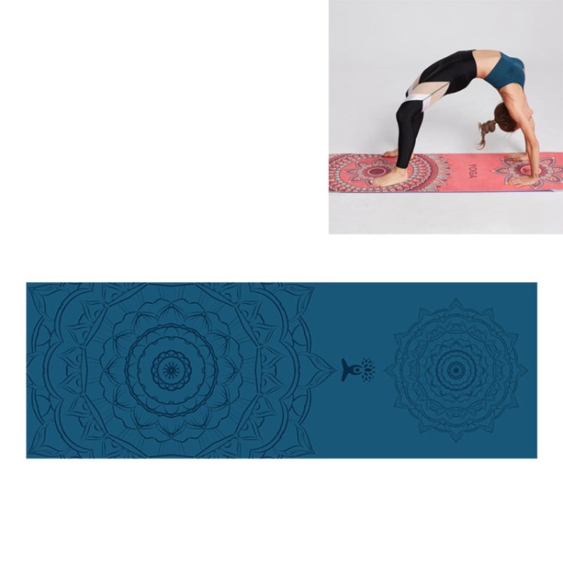 Non-slip Printed Yoga Mat Drape 185 x 63cm (Tibetan Green Lotus)
