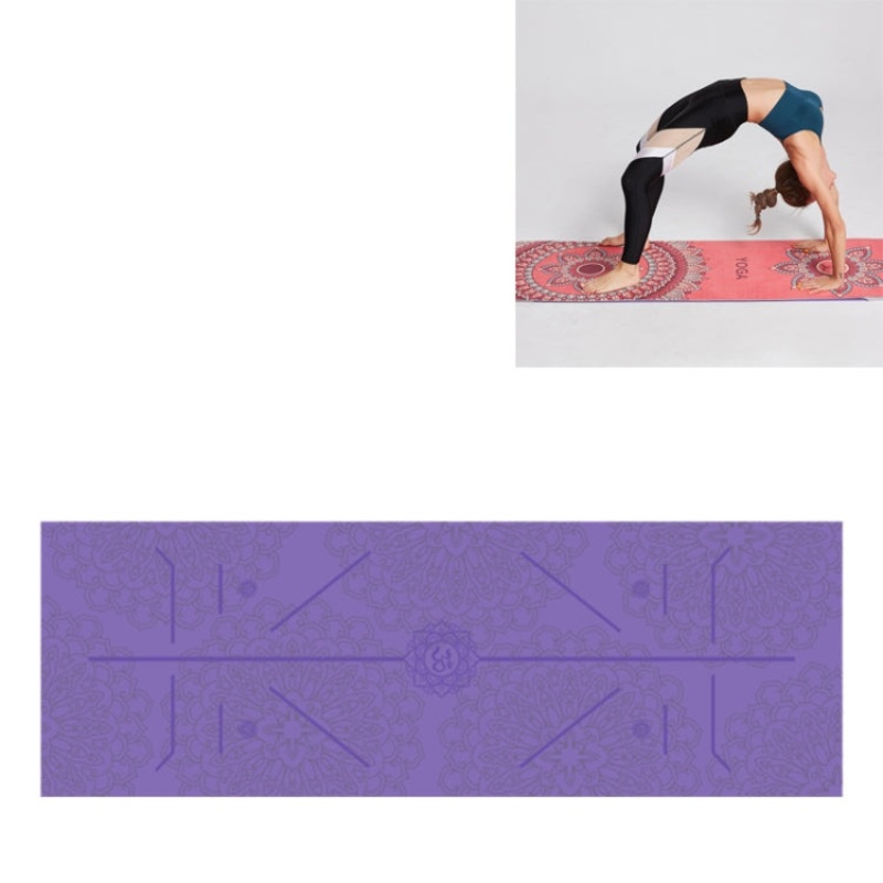 Portable Printed Non-slip Yoga Mat Drape (Violet Lotus) - 185 x 63cm