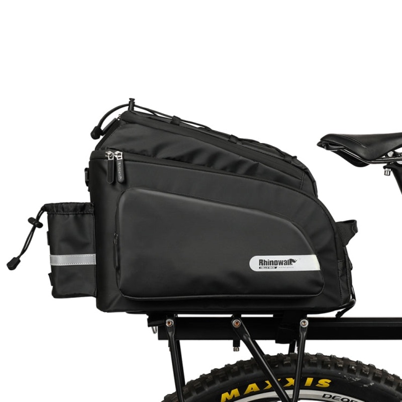 Waterproof Bike Rear Carrying Bag for mountain Bike Medium and Long-distance Riding (Full Black)