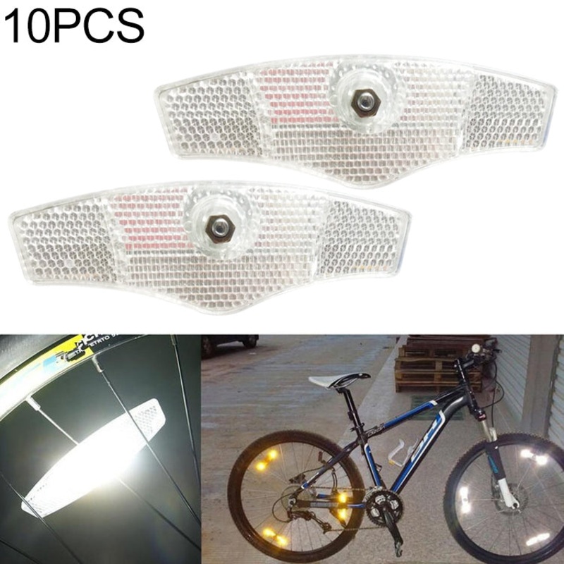 10 Piece Mountain Bike Spoke Reflection (White)