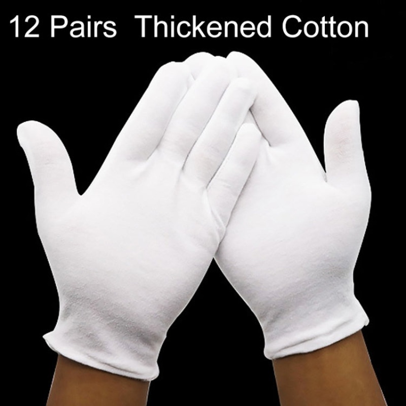 12 Pairs Pure Cotton Working GlovesThickened Cotton