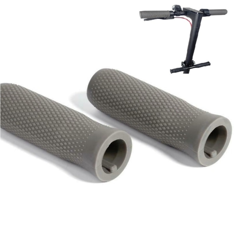A Pair For Xiaomi Electric Scooter Silicone Car Handles Replace Non-slip Car Handles, Size:One Size(Light Grey)