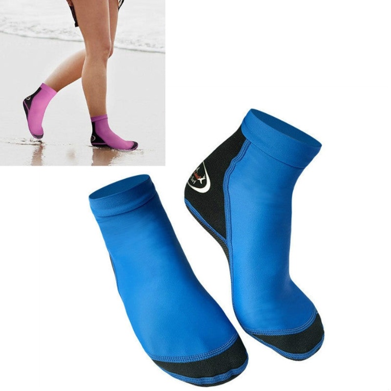 DIVE & SAIL 1.5mm Neoprene + Nylon Snorkeling Socks Diving Socks Anti-slip Anti-scratch Beach Socks, Size:L (39-42)(Men Blue)