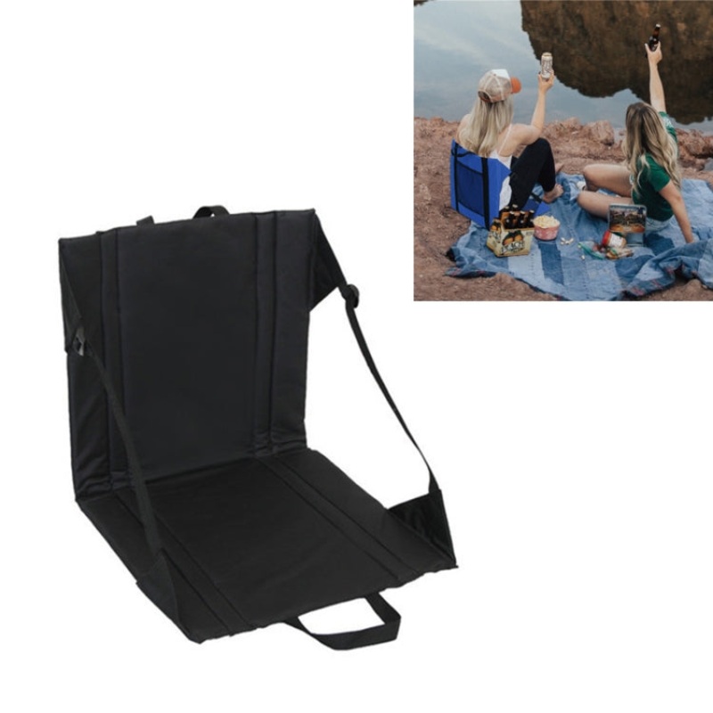Outdoor Camping Picnic Stand Seat Cushion Folding Moisture-proof Dirty Wear-resistant Cushion (Black)
