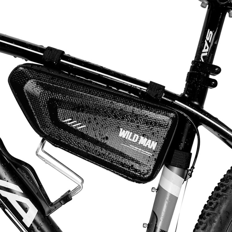 Waterproof Front Bag MTB Mobile Phone Sets Bicycle Tube Bag Riding Accessories (black)