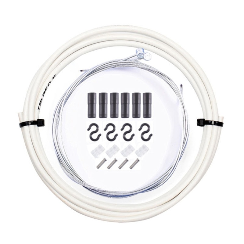 7 in 1 Cylindrical Head PVC Brake Cable Tube Set for Mountain Bike (White)
