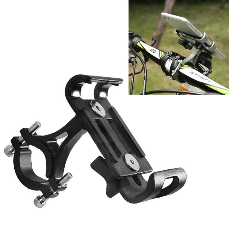 Aluminum Alloy Fixing Frame Motorcycle Bicycle Mobile Phone Holder (Black)