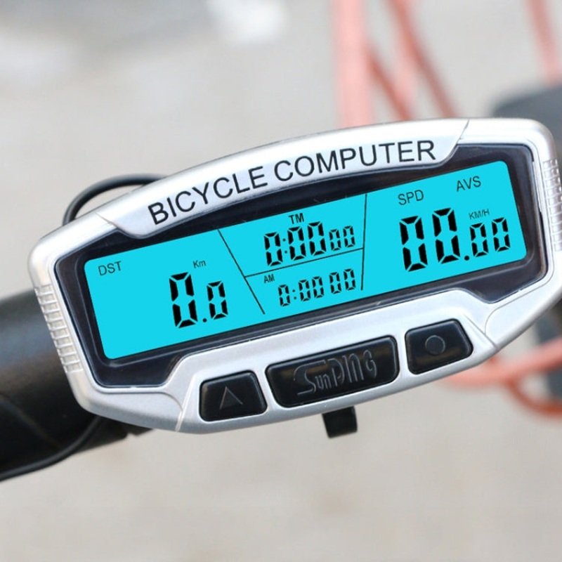 Bicycle Computer Wired Stopwatch Speedometer Odometer Rainproof LCD Backlight Stopwatch (Black)