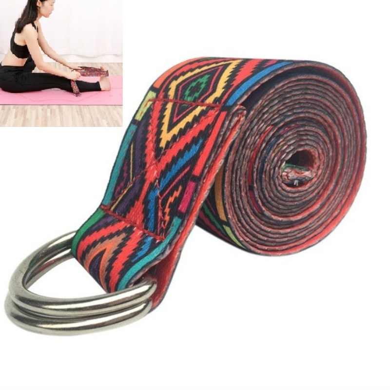 Color Pattern Stretch Band Yoga Stretch Band 185 x 3.8cm Red