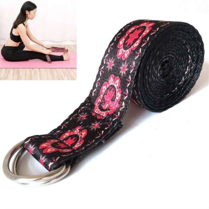 Color Pattern Stretch Band Yoga Stretch Band (Black, 185 x 3.8cm)