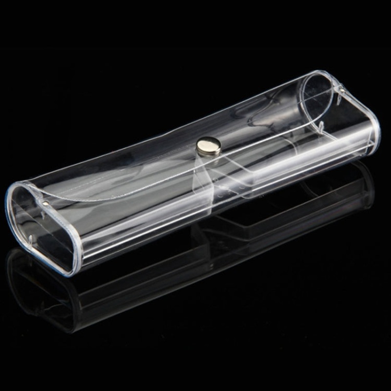 Crystal Reading Glasses Case PVC Transparent Plastic Polarized Glasses Case(Transparent)