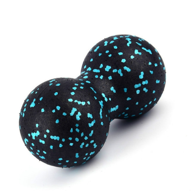 EVA Peanut Shape Yoga Ball Massage Loosen Up Muscle Fascia Ball (Black Blue)