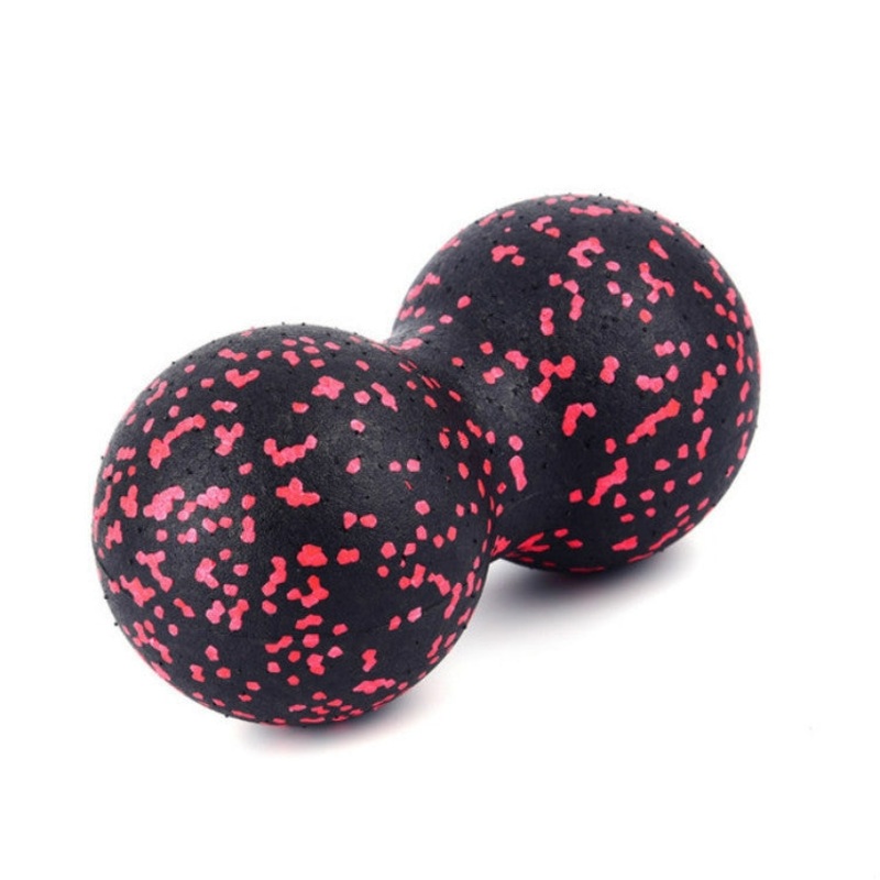 Eva Peanut Shape Yoga Ball Massage loosen up Muscle Fascia Ball (Black Red)