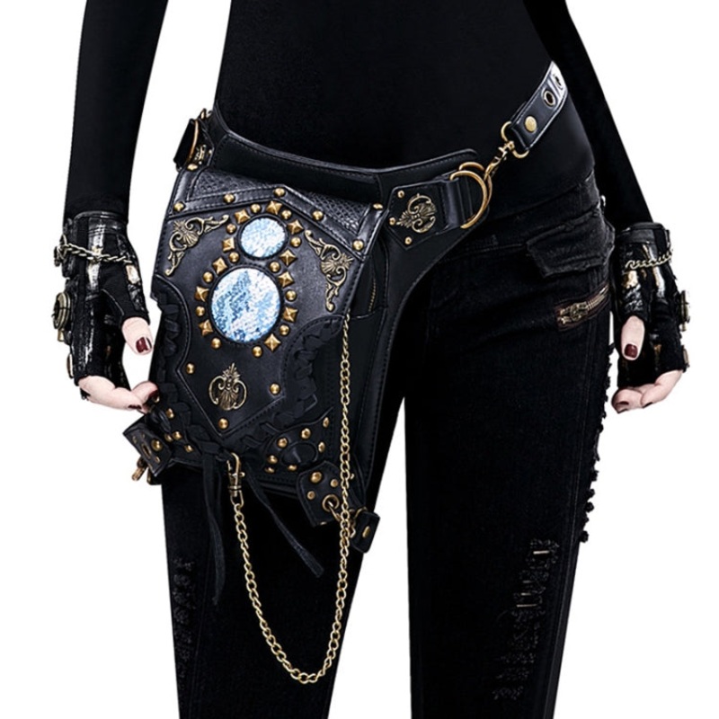 Ladies Multifunctional One-shoulder Crossbody Bag Waist Bag (Black)