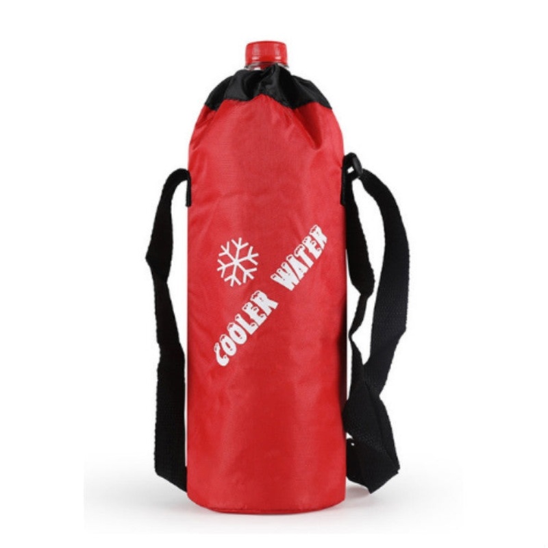 Oxford Cloth Cylindrical Ice Pack Portable Folding Drink Ice Pack Lunch Bag (Red)