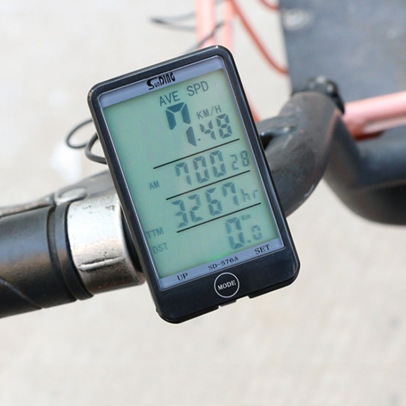 Waterproof Bike Cycling Odometer Stopwatch Digital Speedometer Watch LED (black)