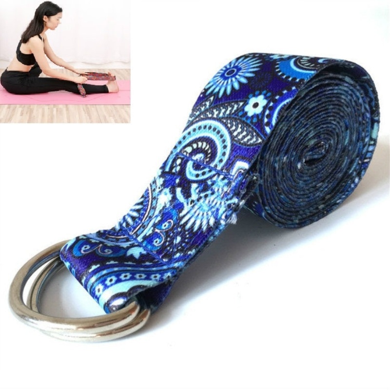 Yoga Stretch Band with Color Pattern, Blue (185 x 3.8cm)