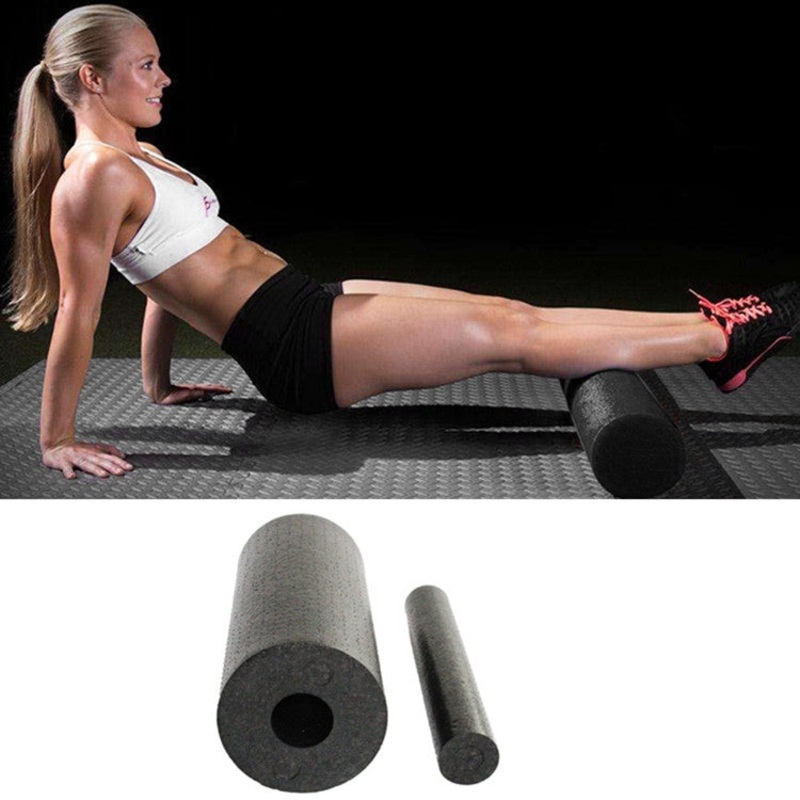 2 in 1 EPP Hollow Yoga Column Foam Shaft Massager Set (Black) Size: 33 x 14cm