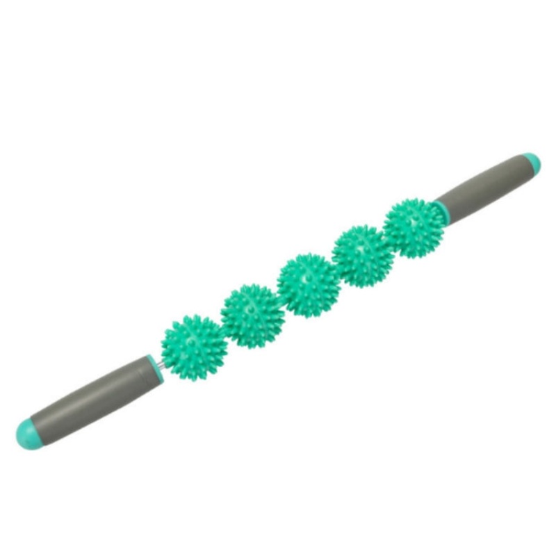 5 Ball Muscle Massage Hedgehog Yoga Roller Stick (Green)