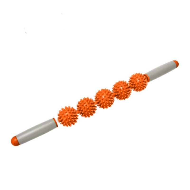 5 Ball Muscle Massage Relax Hedgehog Roller Stick Yoga Stick (Orange)