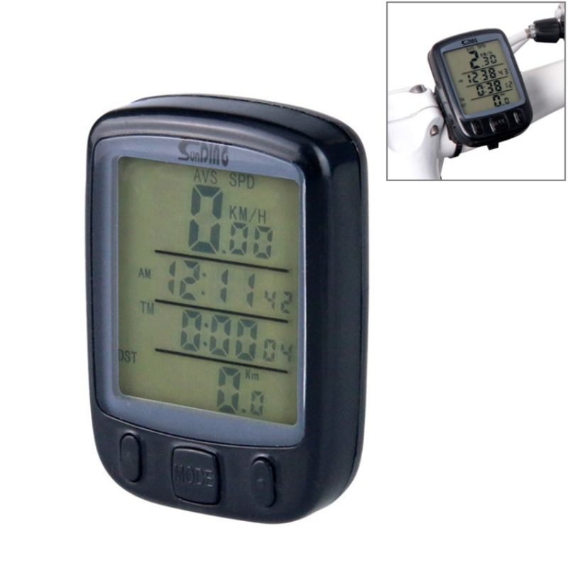 Wireless Waterproof Bicycle LCD Screen Speedometer Odometer (Black)