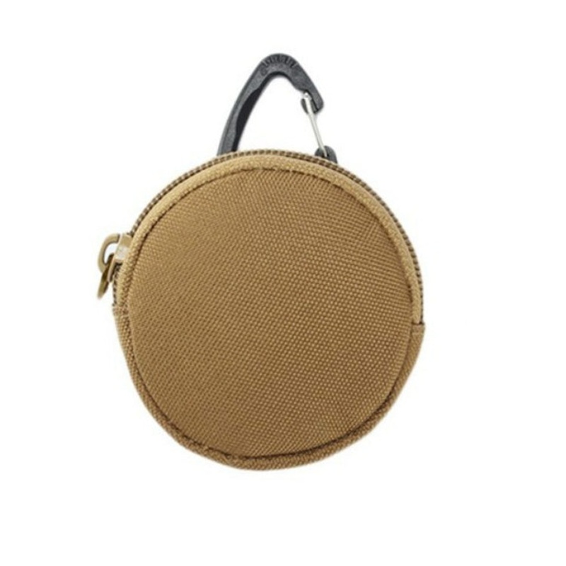 Camping Portable Storage Bag Triangle Buckle Case Waist Pack Small Wallet (Khaki)