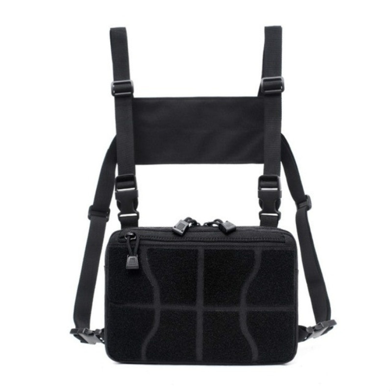 Multi-Functional Chest Bag for Outdoor Sports Portable Storage Backpack (Black)