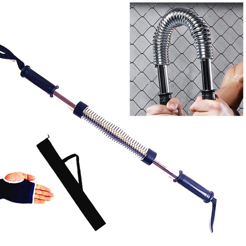30kg Electroplating Spring Hand Grips Arm Strength Brawn Training Device + Hand Guard + Storage Bag Set (White)