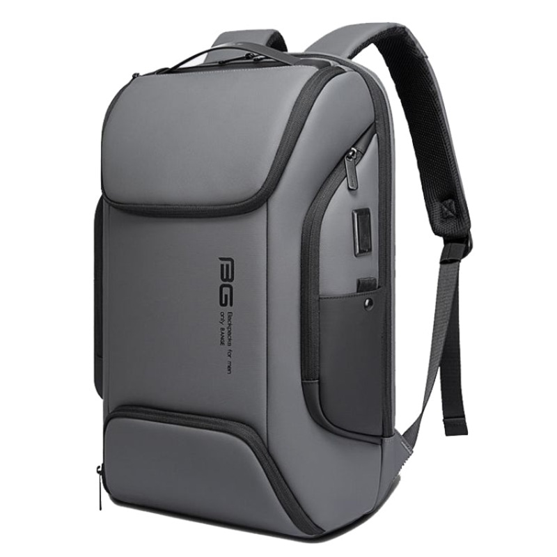 Men Shoulders Bag Business Waterproof Backpack Gray (One Size)