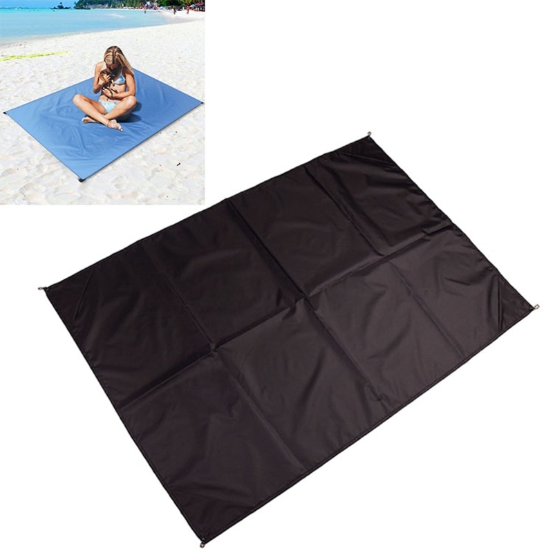 Portable Waterproof Picnic Camping Mat Beach Blanket Mattress (Black) 150cm x 140cm
