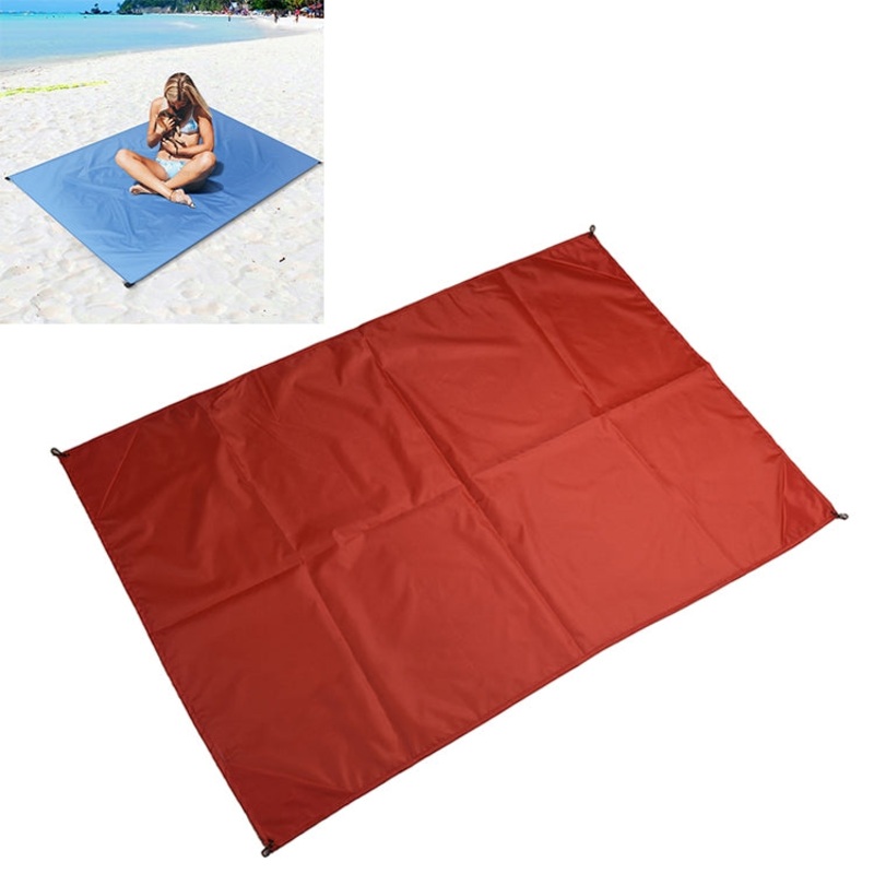 Portable Waterproof Picnic Camping Mat Beach Blanket Mattress Mat 100x140cm (Red)