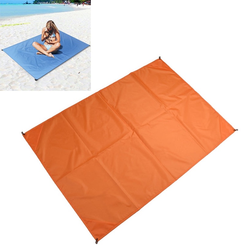 Portable Waterproof Picnic Camping Mats Beach Blanket Mattress Mat 200cm x 140cm (Orange)