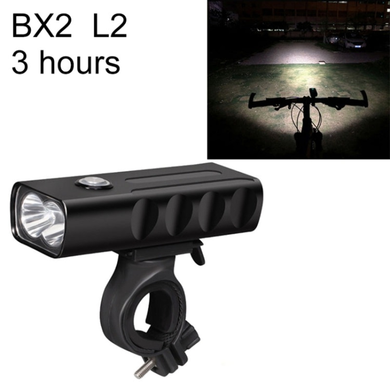 USB Charging Bicycle Light Front Handlebar Led Light 3 Hours L2 Lamp Beads (Black)