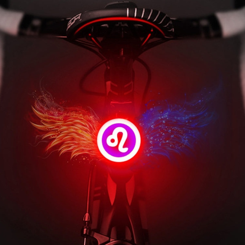 USB Charging Riding Light Rear Lamp Safety Warning Light (Leo Style) in Red Blue Color