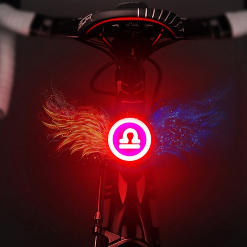 USB Charging Riding Light Rear Lamp Safety Warning Light (Libra Style) Red Blue Color