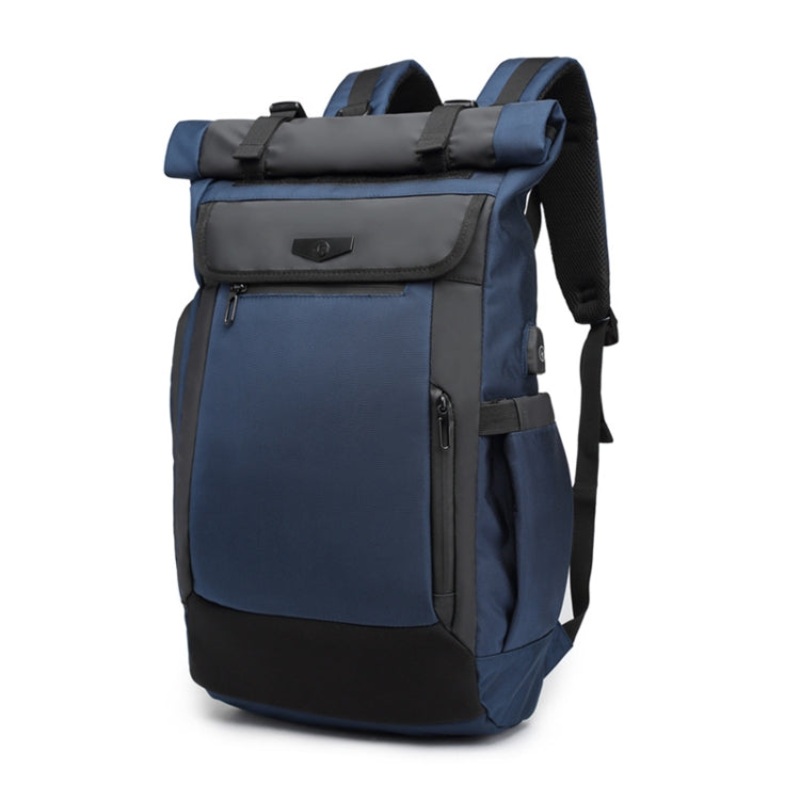Waterproof Travel Computer Backpack with USB Charging Port (Blue)