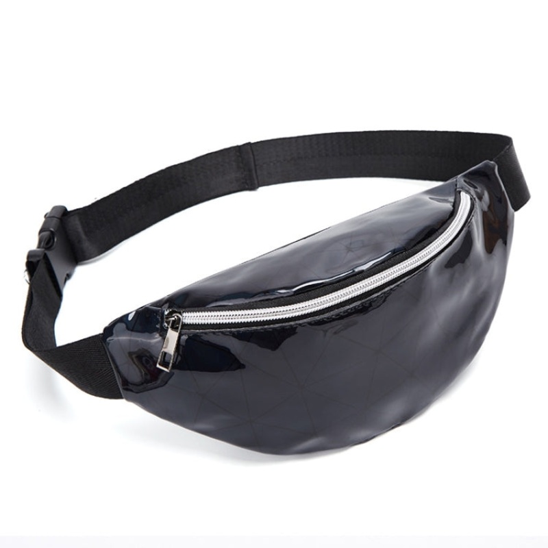 Fashionable Unisex Chest Bag Fanny Pack Waist Bag Waterproof Laser Bags (Black)