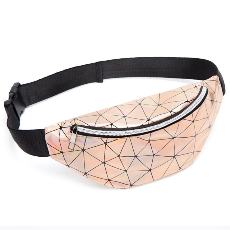 Fashionable Unisex Chest Bag Fanny Pack Waist Bag Waterproof Laser Bags (Gold)