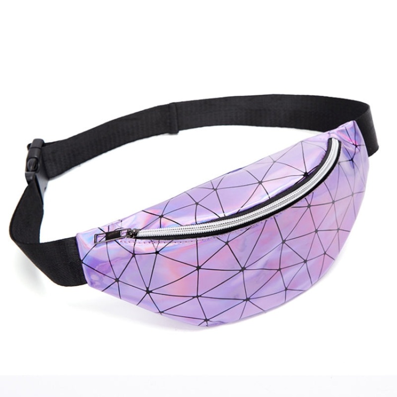 Fashionable Unisex Waterproof Laser Chest Bag Fanny Pack Waist Bag (Purple)