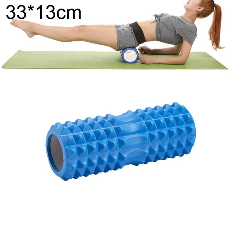 Yoga Pilates Fitness EVA Roller Muscle Relaxation Massage 33cm x 13cm Blue