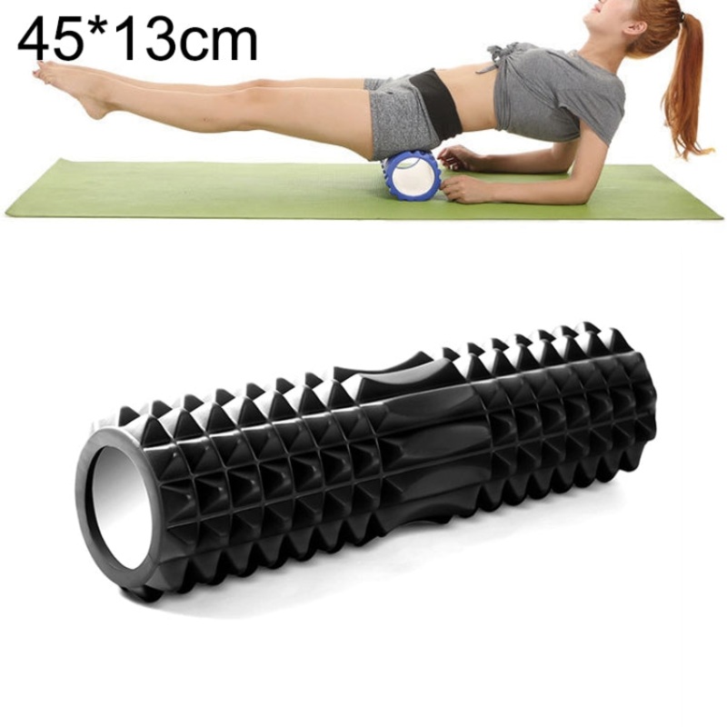 Yoga Pilates Fitness EVA Roller Muscle Relaxation Massage (Black) 45cm x 13cm