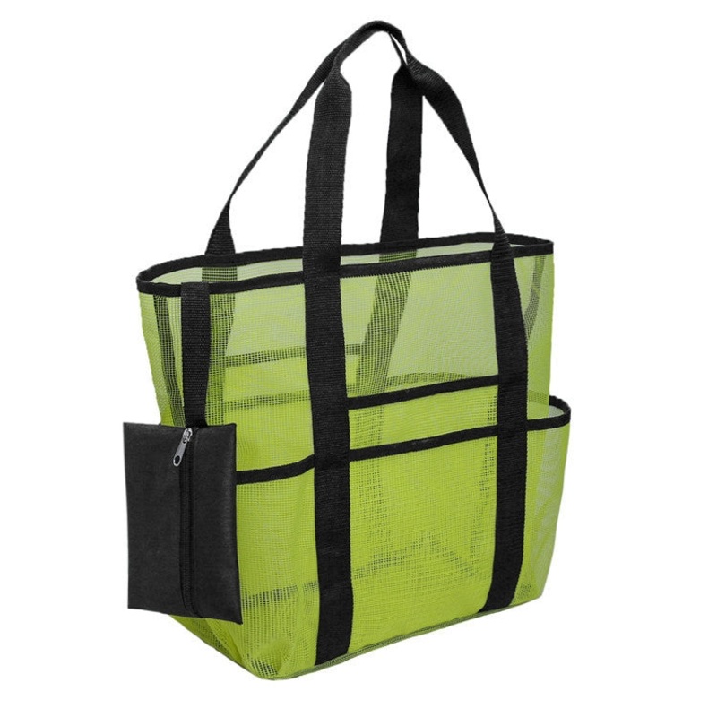 Beach Storage Bag Mesh Toiletry Cosmetic Bag Green (One size)